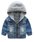 Hooded Zip Up Denim Jacket